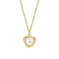 Elements Gold Petal Set Pearl Necklace
