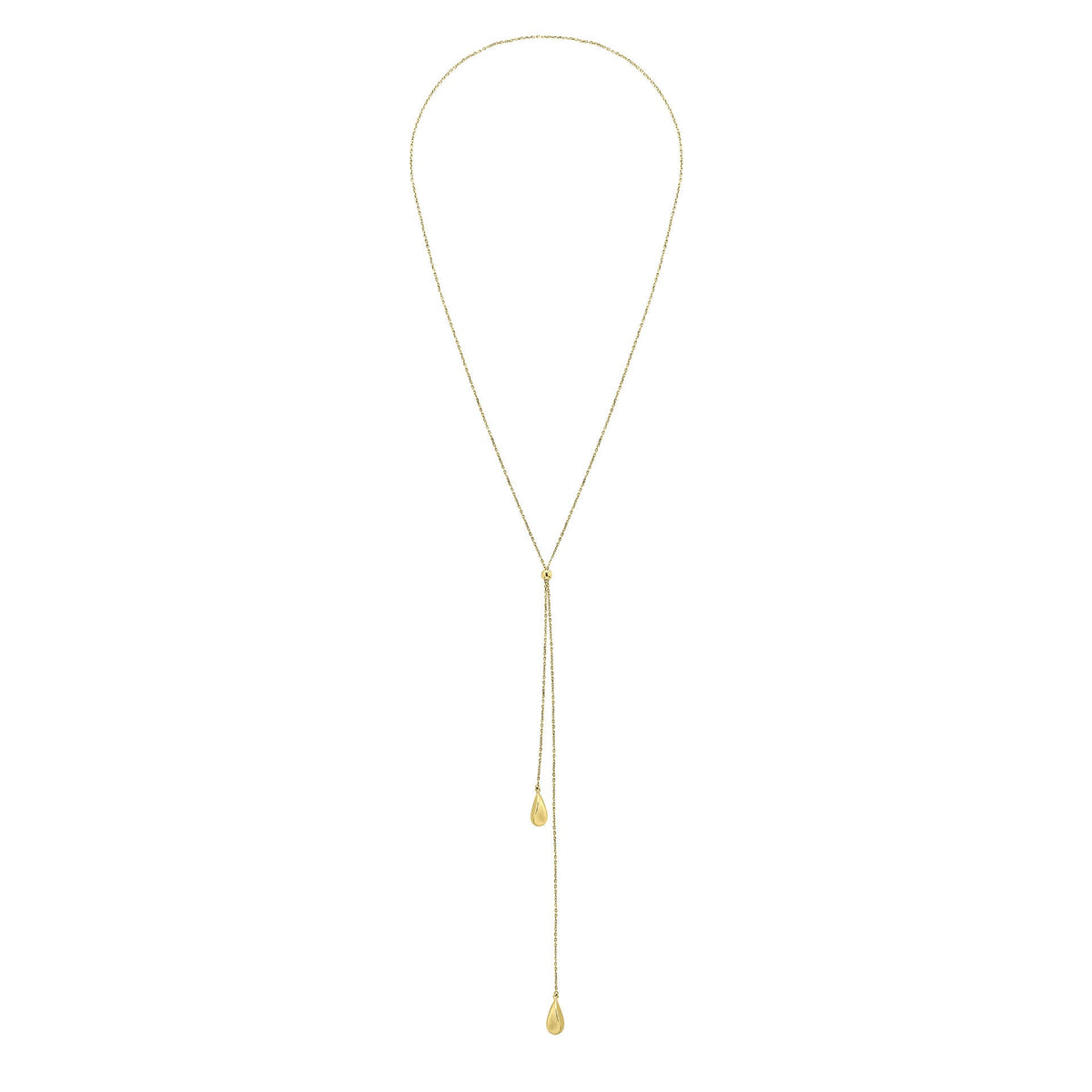 Elements Gold Organic Teardrop Lariat Necklace