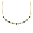 Elements Gold Ornate Blue Topaz Necklace