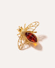 Gold Amber Bee Brooch