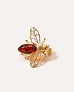 Gold Amber Bee Brooch