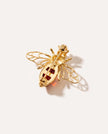 Gold Amber Bee Brooch