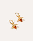 Gold Amber Bee Earrings