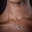 Gold Black Heart Charm Necklace