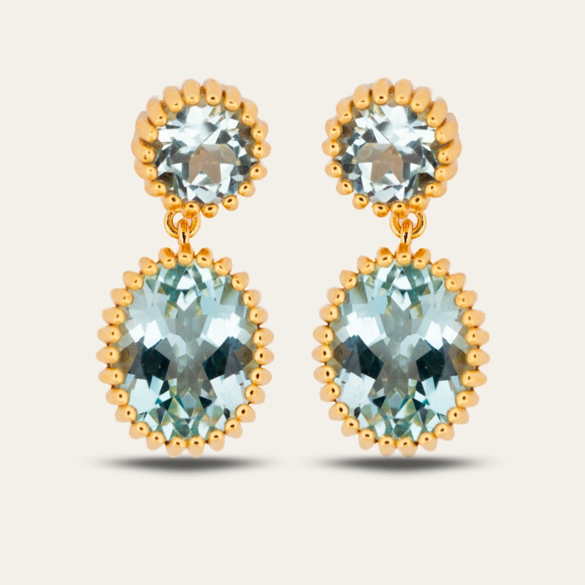 Gold Sky Blue Topaz Aurelia Earrings