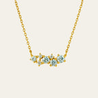 Gold Cluster Gemstone Necklace - Elara