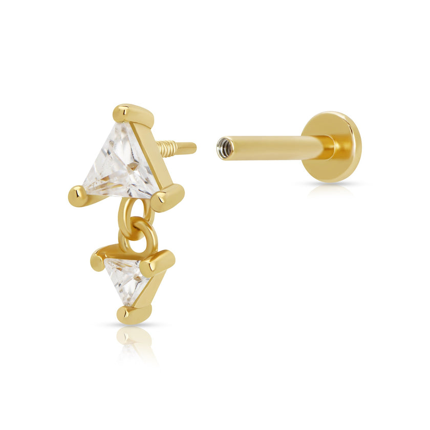 Diamond Drop Single Flat Back Ohrring