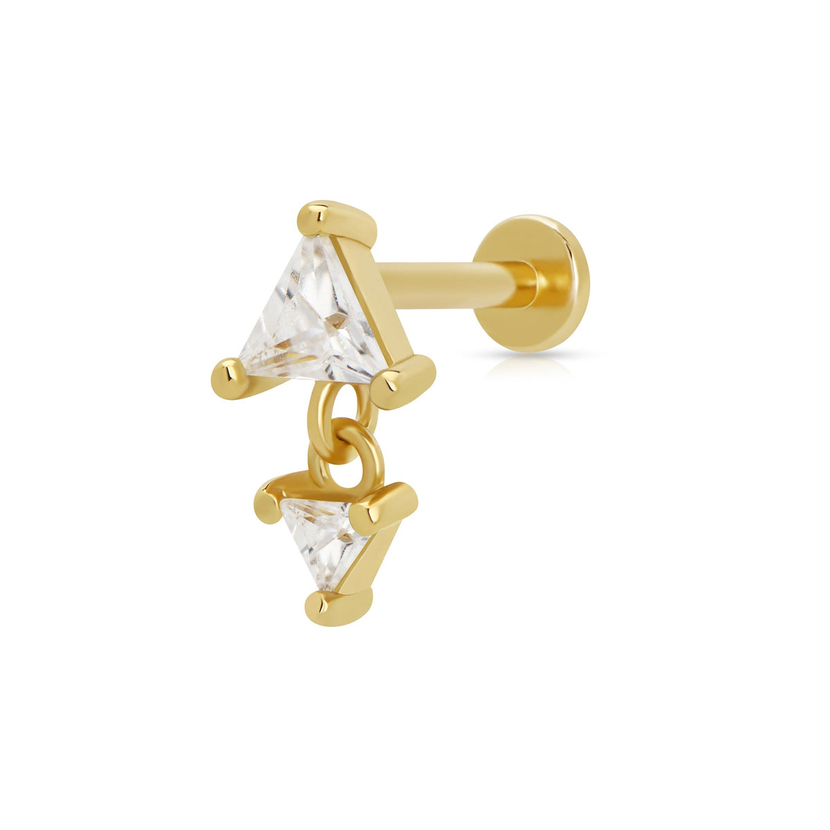 Diamond Drop Single Flat Back Ohrring
