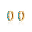 Huggie Earrings With Turquoise Stones