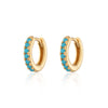 Huggie Earrings With Turquoise Stones