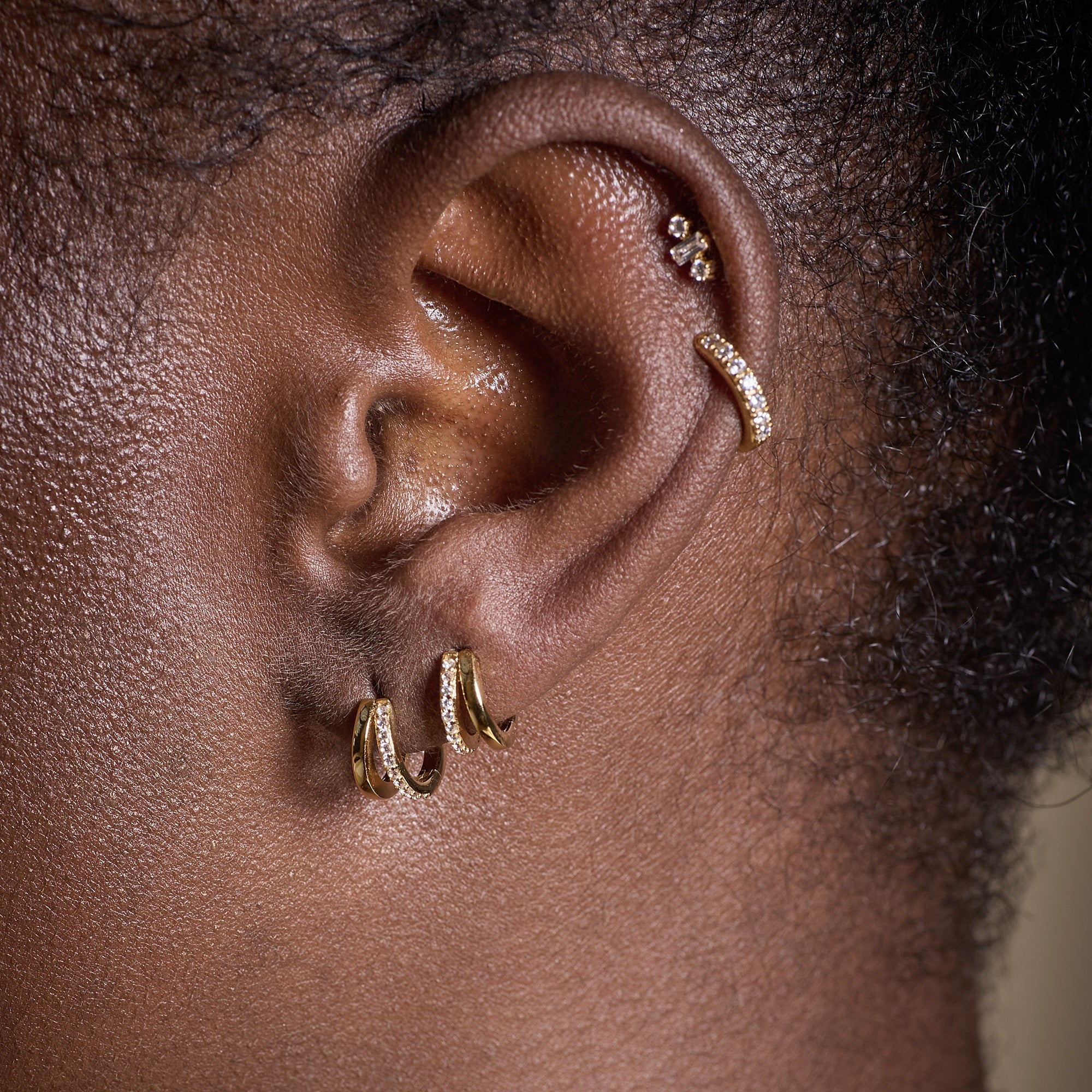 Illusion Split Mini Huggie Earrings