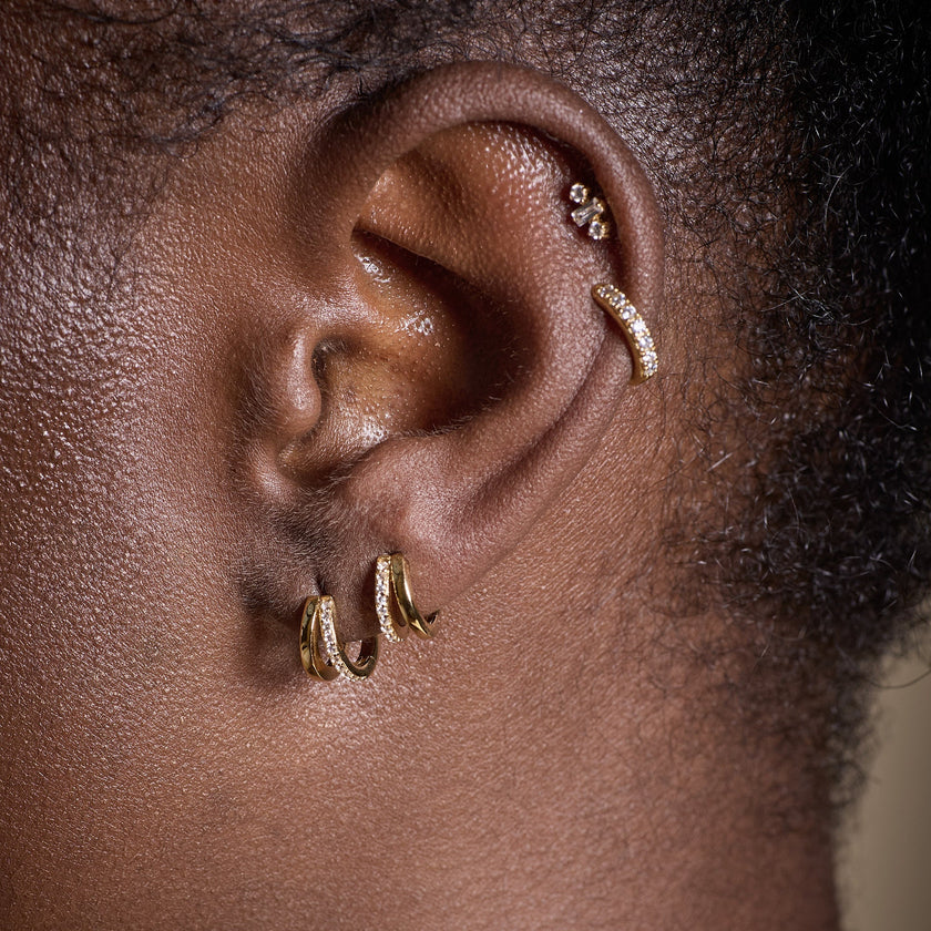 Illusion Split Mini Huggie Earrings