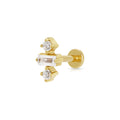 Jessica Baguette Single Flat Back Earring