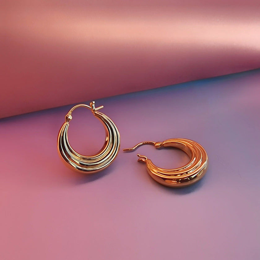 Gold Layered Hoop Earrings