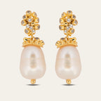 Gold Baroque Pearl Earrings - Lyra