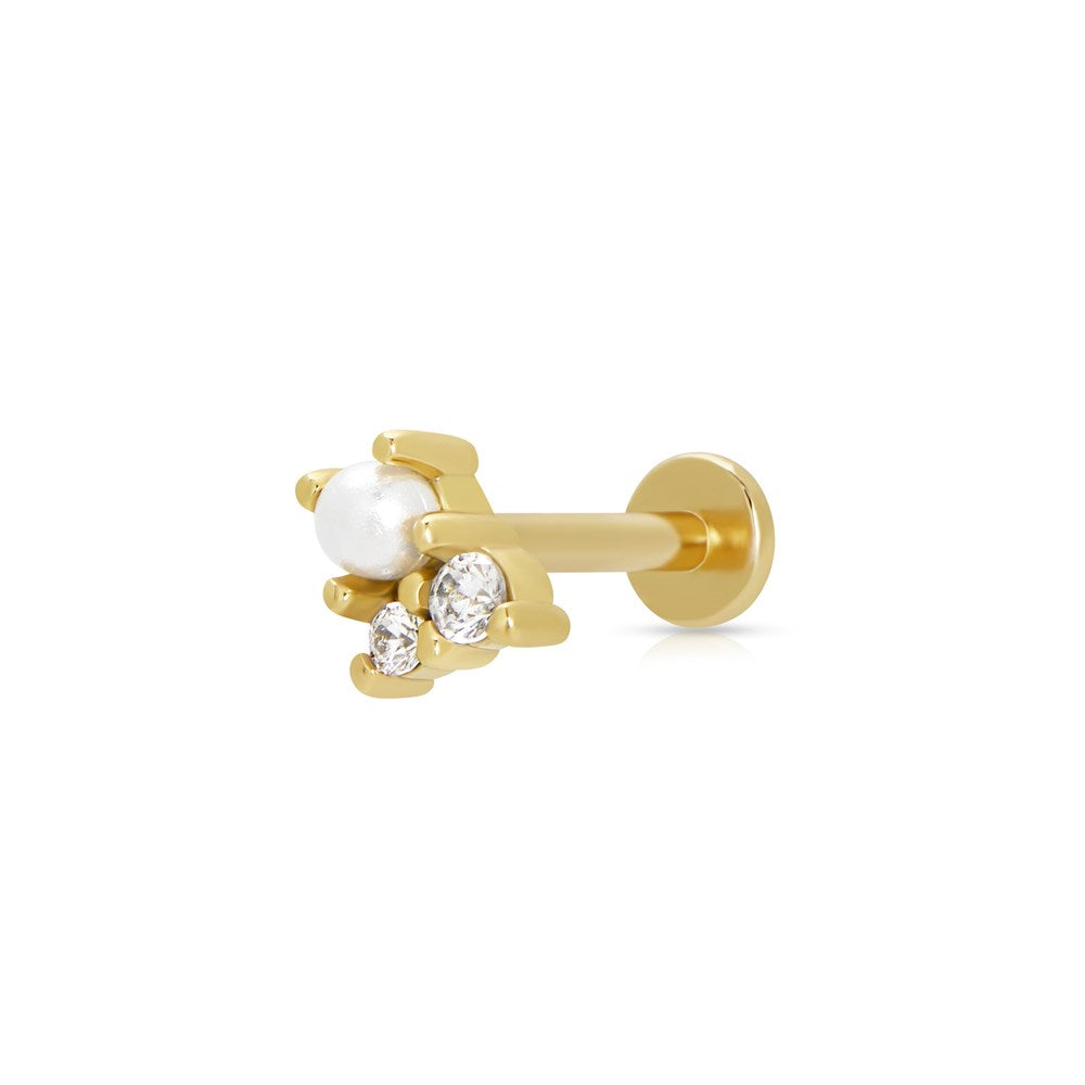 Hannah Martin Pearl & Sparkle Single Flat Back Earring