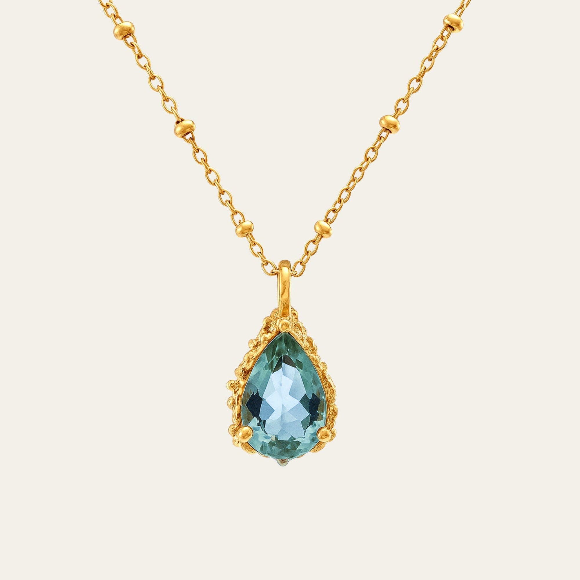Gold Vermeil Blue Topaz Necklace - Aurelia