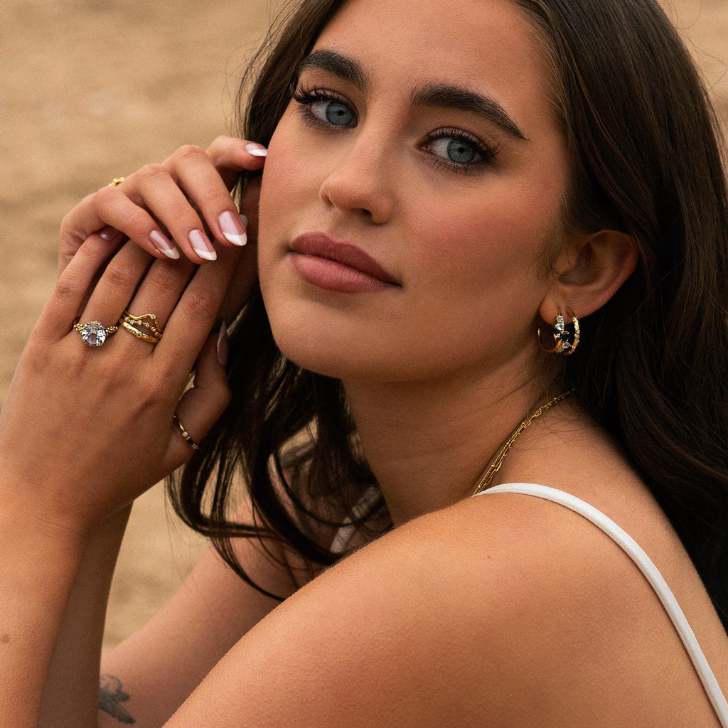 Gold Topaz Gemstone Zaria Earrings