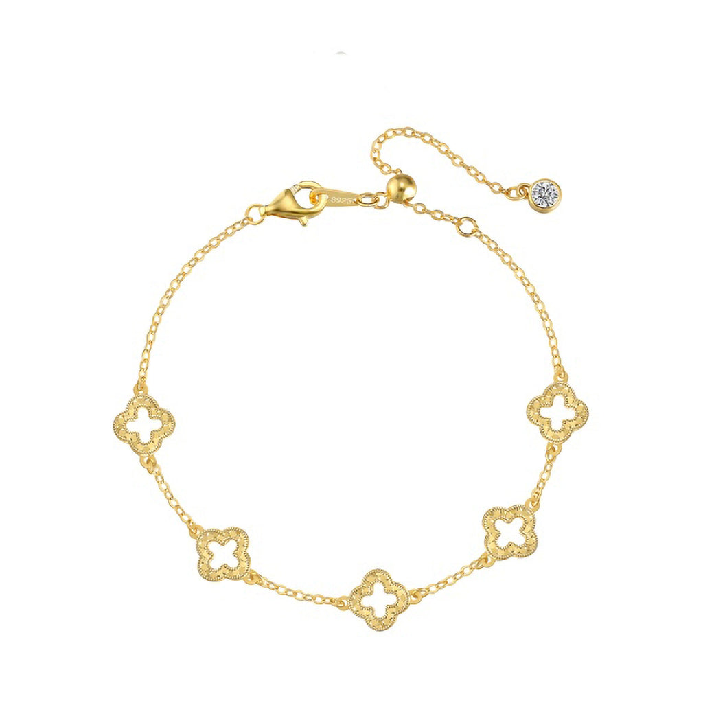 Gold Cut-Out Clover Bracelet