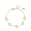 Pulsera de trébol calado en oro