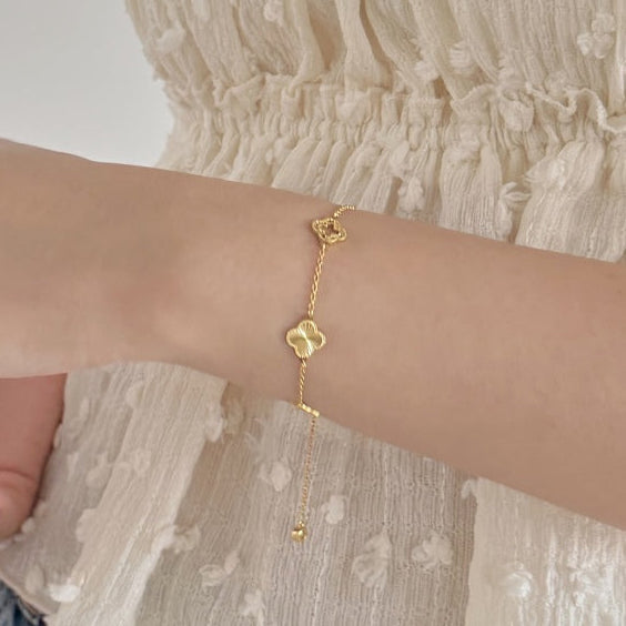 Gold Mixed Clover Bracelet