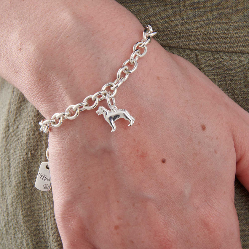 Golden Retriever Silber Hund Charme Armband