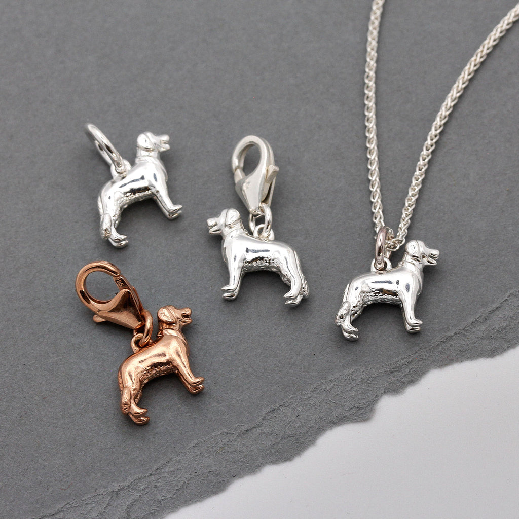 Golden Retriever Silver Dog Charm