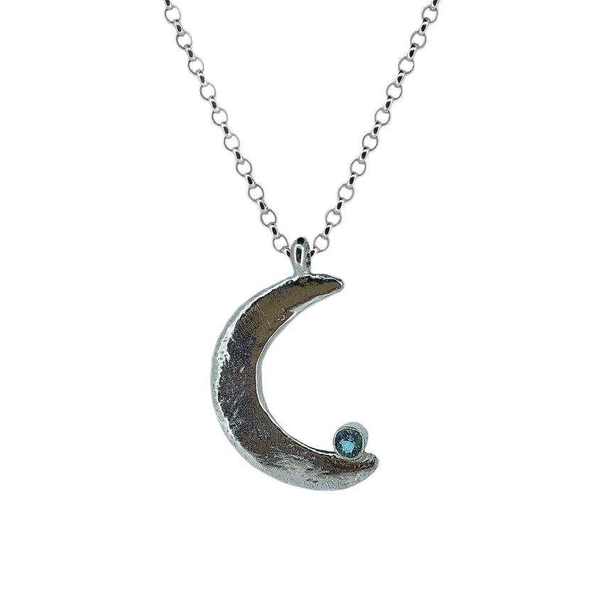 Goddess of the moon with aquamarine