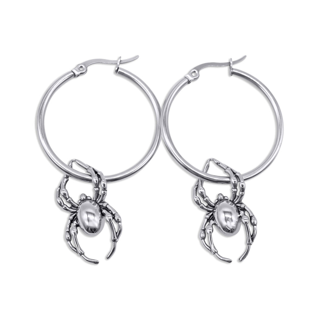 Orb Weaver Spider Hoop Earrings