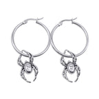 Orb Weaver Spider Hoop Earrings