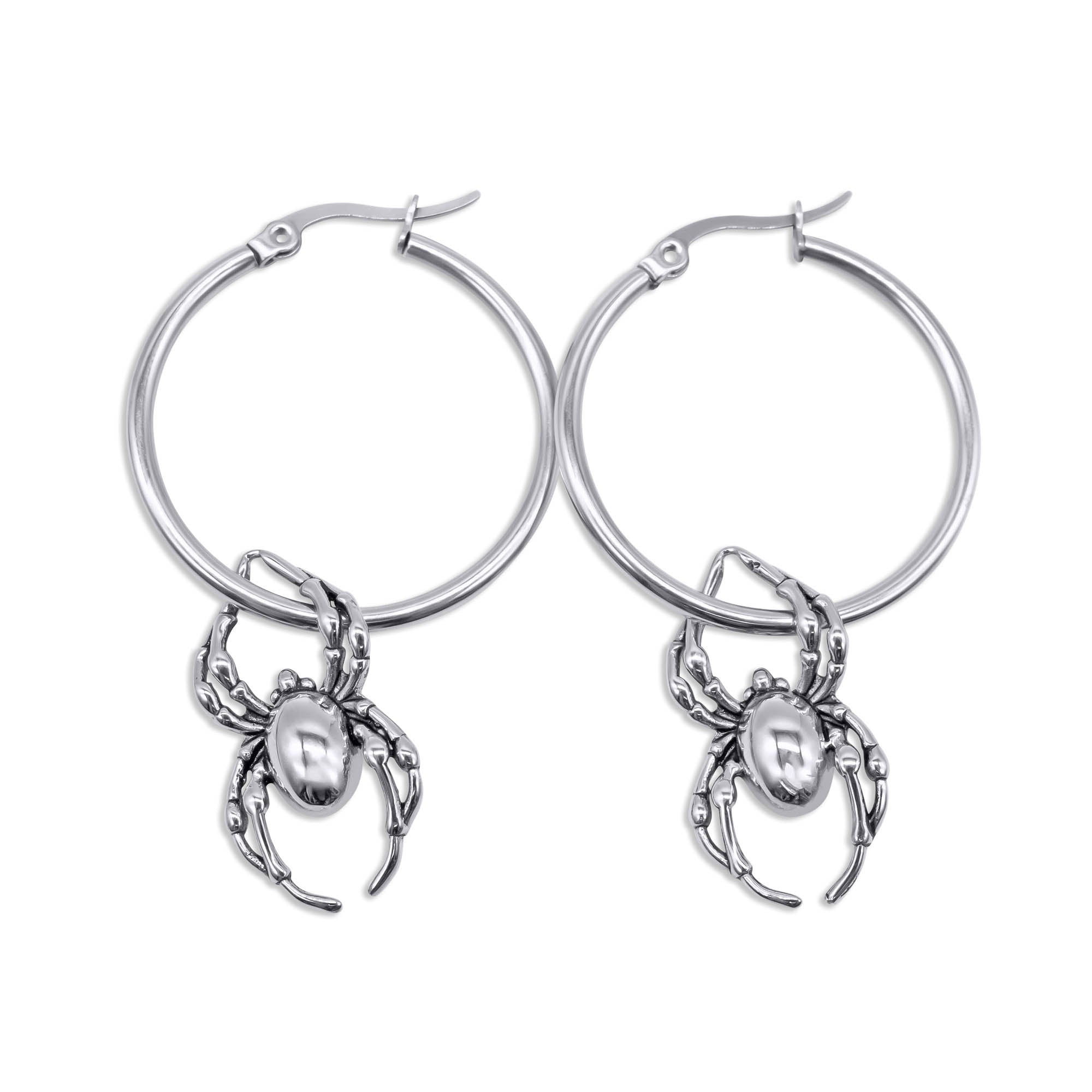 Orb Weaver Spider Hoop Earrings