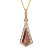 Elements Gold Trapezschliff-Granat-Anhänger mit Diamant