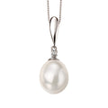 Elements Gold Freshwater Pearl and Diamond Drop Pendant
