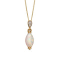 Elements Gold Opal-Tropfenanhänger mit Diamant-Öse