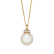 Elements Gold Freshwater Pearl Pendant with Diamond Set Top