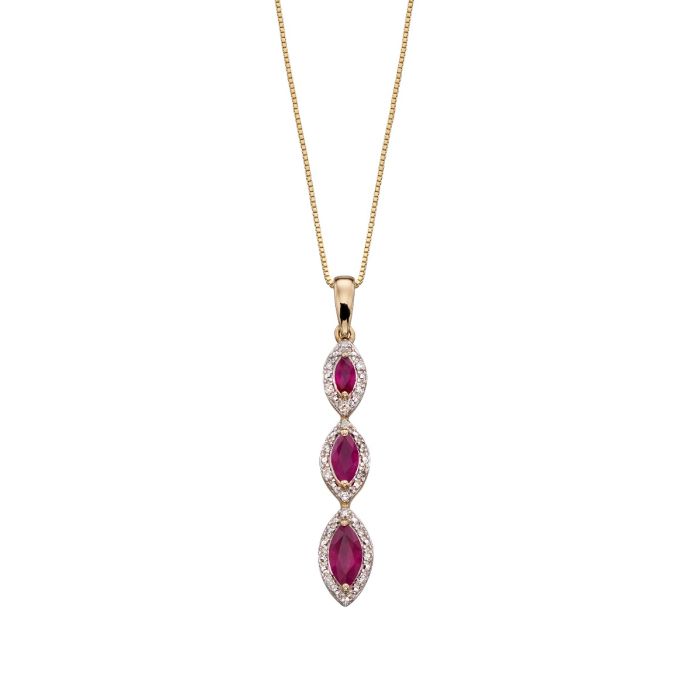 Elements Gold Marquise Triple Drop Pendant