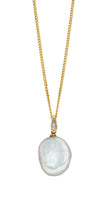 Elements Gold Keshi-Perlenanhänger mit Diamant-Öse