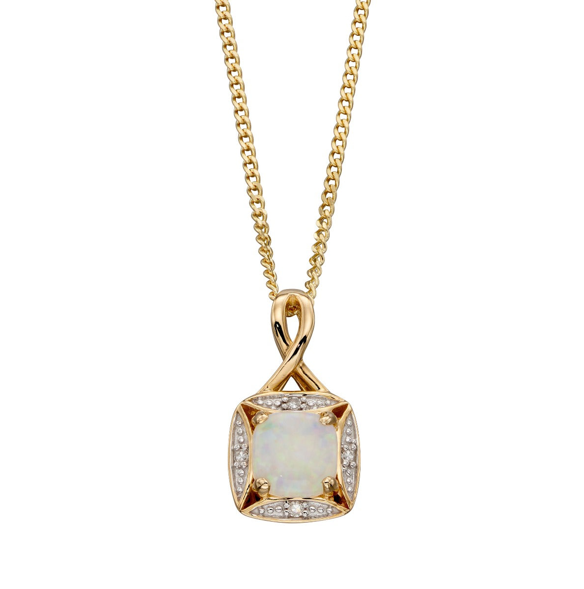 Elements Gold Anhänger aus Halbedelstein mit Diamantbesatz