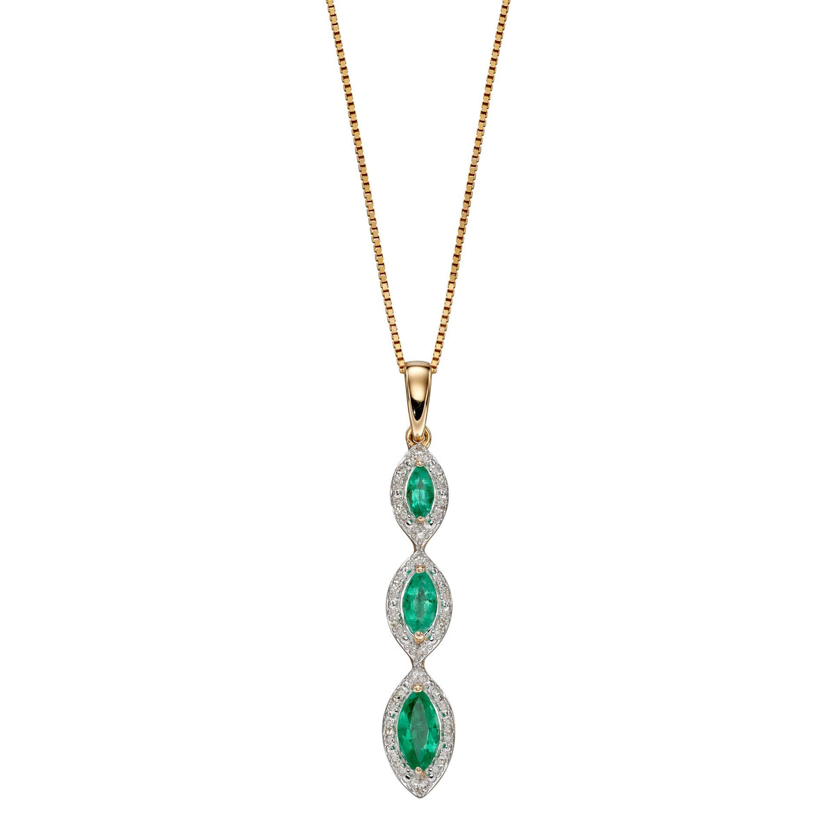 Elements Gold Marquise Triple Drop Pendant