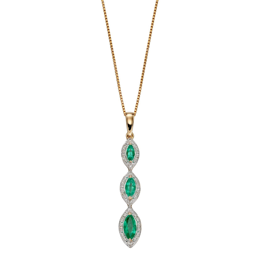 Elements Gold Marquise Triple Drop Pendant