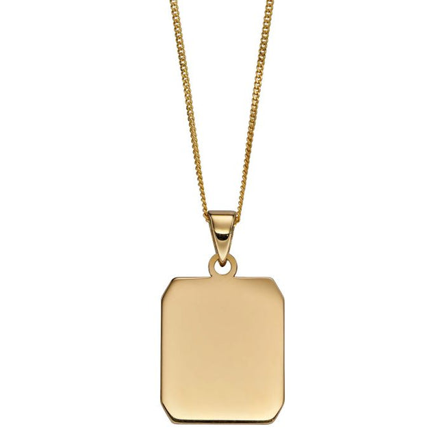 Elements Gold Rectangular Dog Tag Pendant