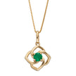 Elements Gold Cut Out Flower Pendant with Emerald