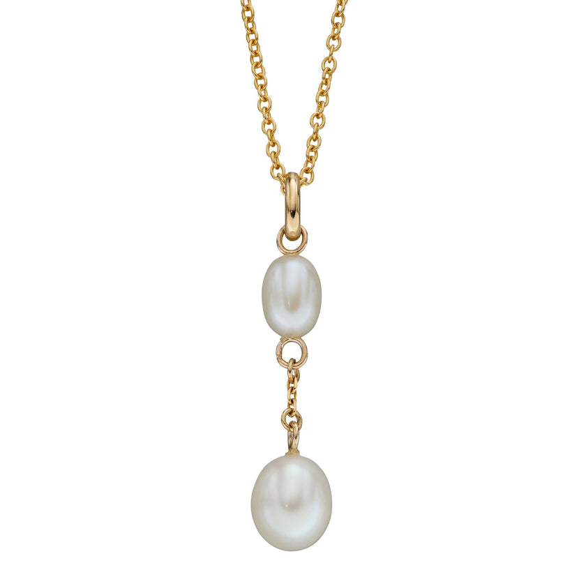 Elements Gold Freshwater Pearl Tier Drop Pendant