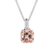 Elements Gold Asscher Cut Morganite Pendant with Diamond Bale