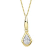 Elements Gold Pear Cut Knife Edge Pendant