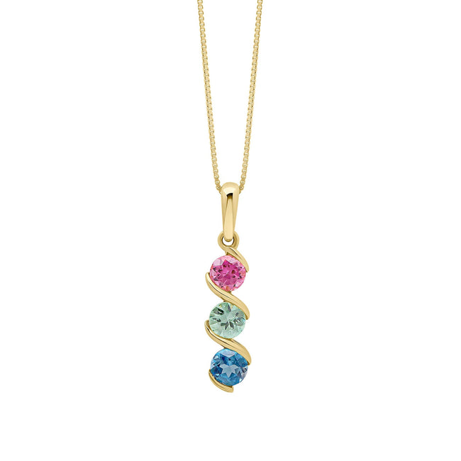 Elements Gold Amalfi Three Colour Twist Pendant