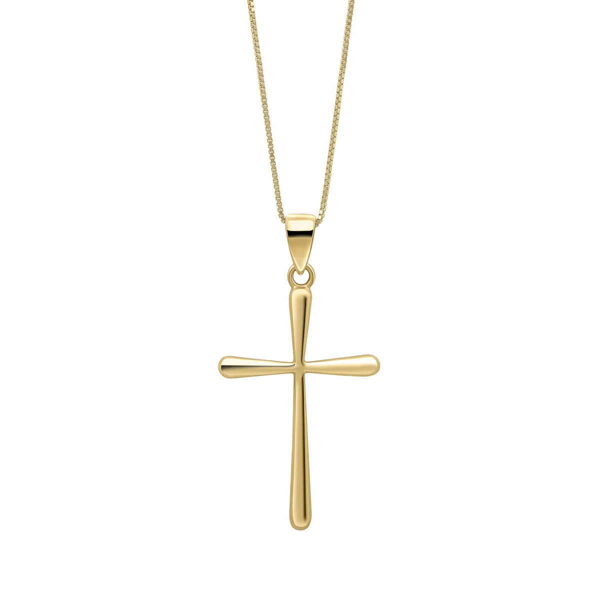 Elements Gold Tapered Cross Pendant
