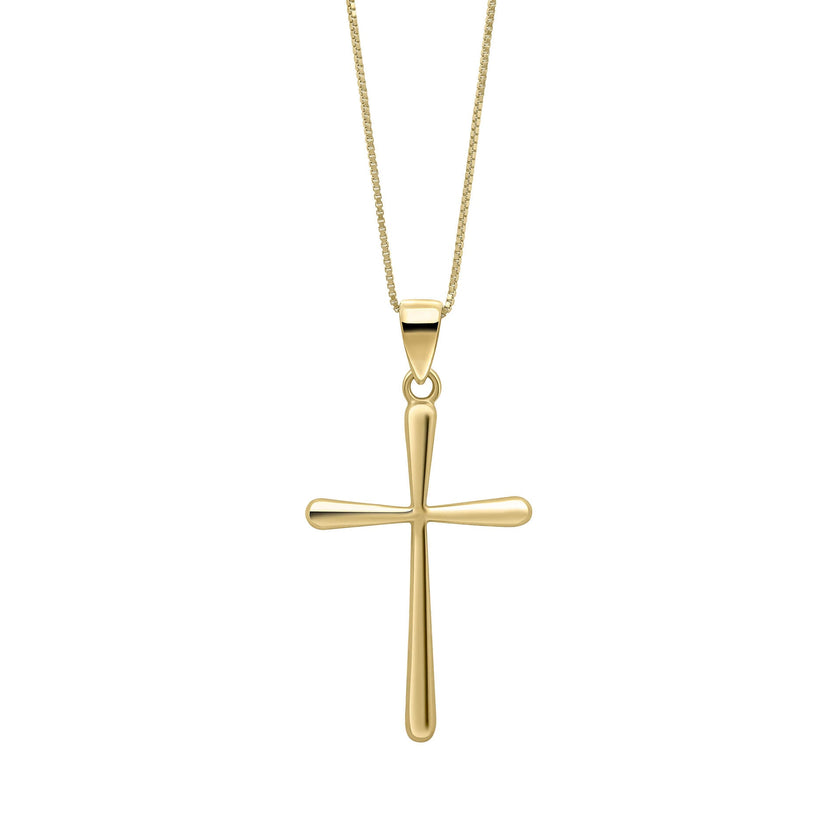 Elements Gold Tapered Cross Pendant