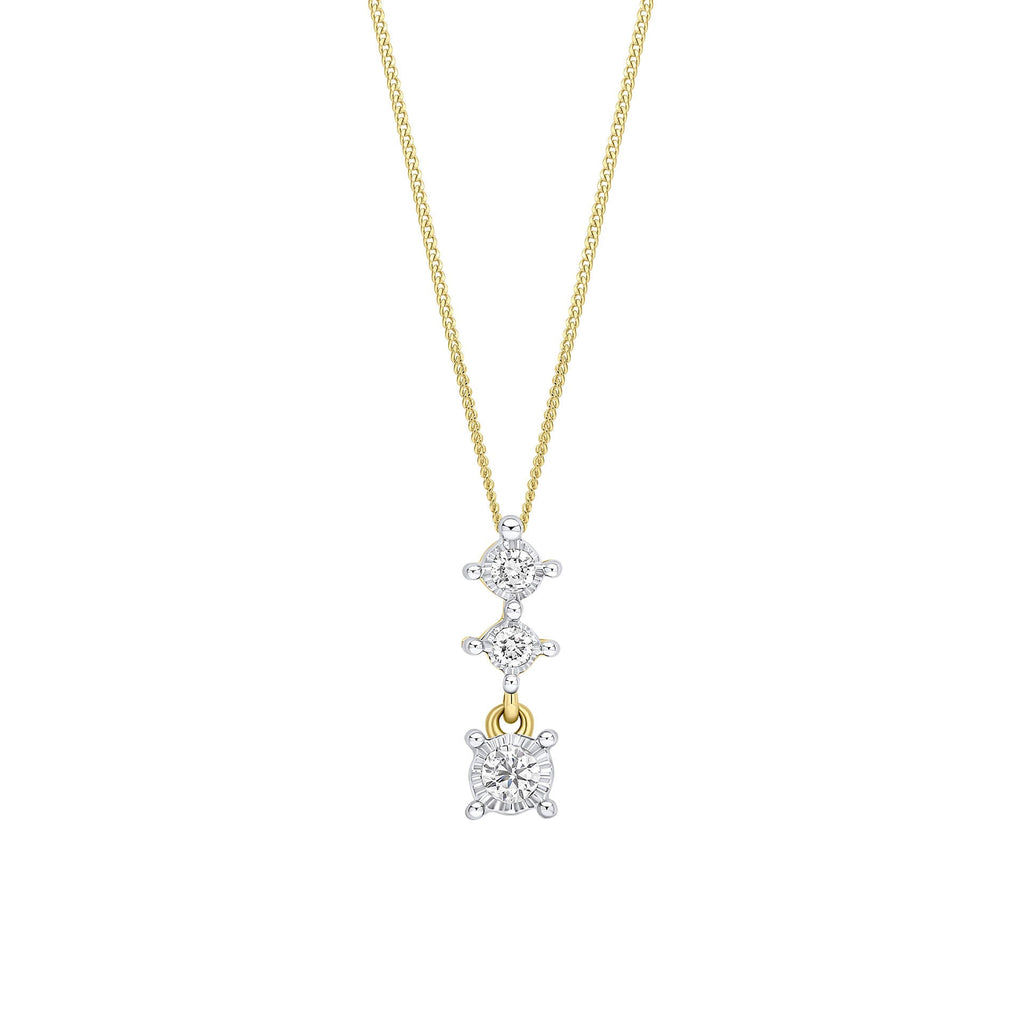 Elements Gold Diamant-Trilogie-Tropfenanhänger