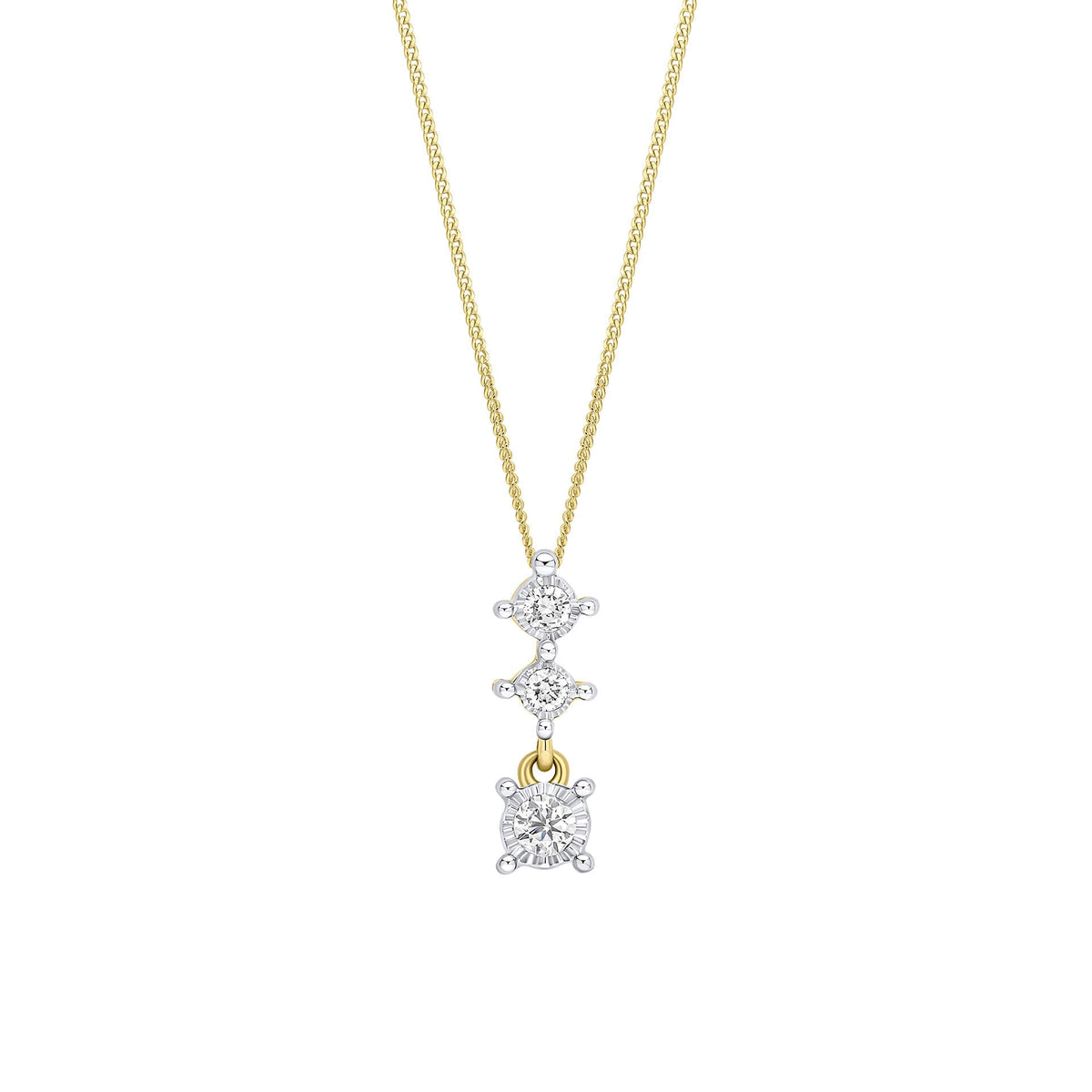 Elements Gold Diamond Trilogy Drop Pendant